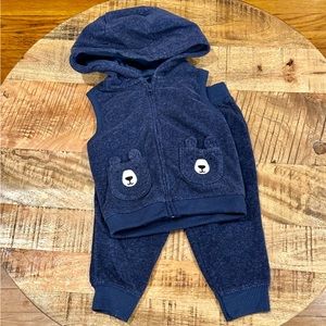 12 Months Zip up Hoodie Vest With Pants